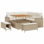 Conjunto de sofá de jardín 8 pcs Beige ratán sintético