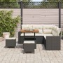 Conjunto de sofá de jardín 8 pcs Negro ratán sintético