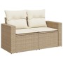 Conjunto de sofá de jardín 8 pcs Beige ratán sintético