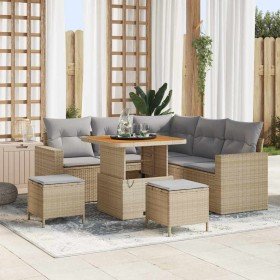 Conjunto de sofás de jardín 8 pcs Beige ratán sintético en Conjuntos de jardín | Comprar online en Foro24