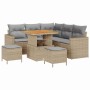 Conjunto de sofá de jardín 8 pcs Beige ratán sintético