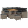 Conjunto de sofá de jardín 8 pcs Gris ratán sintético