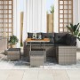Conjunto de sofá de jardín 8 pcs Gris ratán sintético