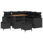 Conjunto de sofá de jardín 8 pcs Negro ratán sintético