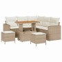 Conjunto de sofá de jardín 8 pcs Beige ratán sintético