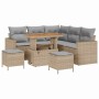 Conjunto de sofá de jardín 8 pcs Beige ratán sintético