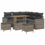 Conjunto de sofá de jardín 8 pcs Gris ratán sintético