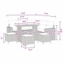 Conjunto de sofá de jardín 9 pcs Negro ratán sintético