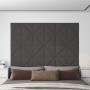 Paneles de pared 12 uds tela gris oscuro 30x30 cm 