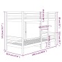 Litera de madera maciza de pino 90x200 cm de vidaXL, Camas y somieres - Ref: Foro24-3139829, Precio: 227,04 €, Descuento: %