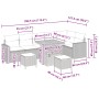 Conjunto de sofá de jardín 9 pcs Beige ratán sintético