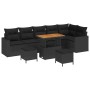 Conjunto de sofá de jardín 9 pcs Negro ratán sintético
