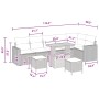 Conjunto de sofá de jardín 9 pcs Negro ratán sintético
