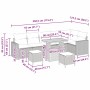 Conjunto de sofá de jardín 9 pcs Beige ratán sintético