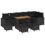 Conjunto de sofá de jardín 10 pcs Negro ratán sintético