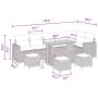 Conjunto de sofá de jardín 10 pcs Negro ratán sintético