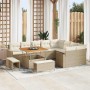 Conjunto de sofá de jardín 12 pcs Beige ratán sintético