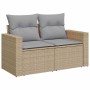 Conjunto de sofá de jardín 12 pcs Beige ratán sintético