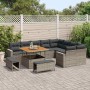 Conjunto de sofá de jardín 12 pcs Gris ratán sintético