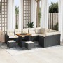 Conjunto de sofá de jardín 12 pcs Negro ratán sintético