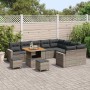 Conjunto de sofá de jardín 12 pcs Gris ratán sintético