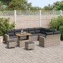 Conjunto de sofá de jardín 12 pcs Gris ratán sintético