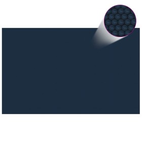 Cubierta solar de piscina de PE flotante negro y azul 800x500cm