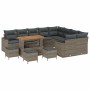 Conjunto de sofá de jardín 13 pcs Gris ratán sintético