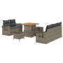 Conjunto de sofá de jardín 8 pcs Gris ratán sintético