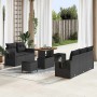 Conjunto de sofá de jardín 8 pcs Negro ratán sintético