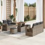 Conjunto de sofá de jardín 8 pcs Gris ratán sintético