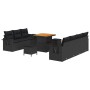 Conjunto de sofá de jardín 10 pcs Negro ratán sintético