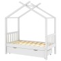 Kinderbettgestell und weiße Massivholzschublade 70x140 cm von vidaXL, Kinderbetten und Betten für Kinder - Ref: Foro24-322148...