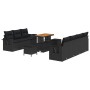 Conjunto de sofá de jardín 10 pcs Negro ratán sintético