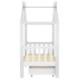 Kinderbettgestell und weiße Massivholzschublade 70x140 cm von vidaXL, Kinderbetten und Betten für Kinder - Ref: Foro24-322148...