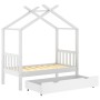 Kinderbettgestell und weiße Massivholzschublade 70x140 cm von vidaXL, Kinderbetten und Betten für Kinder - Ref: Foro24-322148...