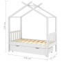 Kinderbettgestell und weiße Massivholzschublade 70x140 cm von vidaXL, Kinderbetten und Betten für Kinder - Ref: Foro24-322148...