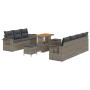 Conjunto de sofá de jardín 10 pcs Gris ratán sintético