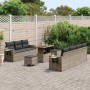 Conjunto de sofá de jardín 10 pcs Gris ratán sintético