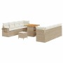 Conjunto de sofá de jardín 11 pcs Beige Poliratán