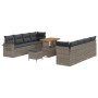 Conjunto de sofá de jardín 11 pcs Gris Poliratán