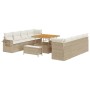 Conjunto de sofá de jardín 11 pcs Beige Poliratán