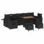 Conjunto de sofá de jardín 10 pcs Negro ratán sintético