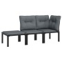 Garden furniture set 3 pieces black and gray synthetic rattan by vidaXL, Modular outdoor sofas - Ref: Foro24-362806, Price: 1...