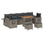 Conjunto de sofá de jardín 10 pcs Gris ratán sintético