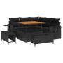 Conjunto de sofá de jardín 8 pcs Negro ratán sintético