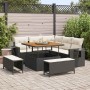 Conjunto de sofá de jardín 8 pcs Negro ratán sintético