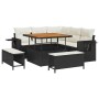 Conjunto de sofá de jardín 8 pcs Negro ratán sintético