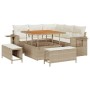 Conjunto de sofá de jardín 8 pcs Beige ratán sintético