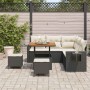 Conjunto de sofá de jardín 8 pcs Negro ratán sintético